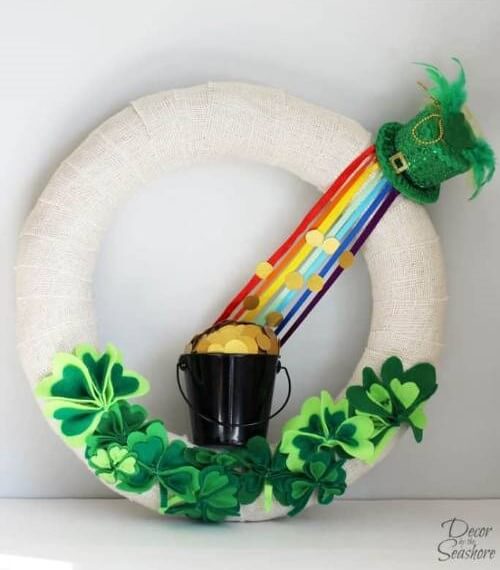 DIY St. Patrick’s Day Burlap Wreath Tutorial