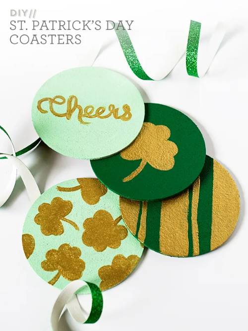 DIY St. Patrick’s Day Painted Cork Coasters