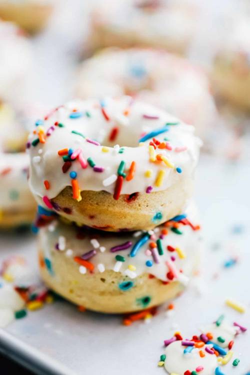 Mini Baked Donuts with Sprinkles