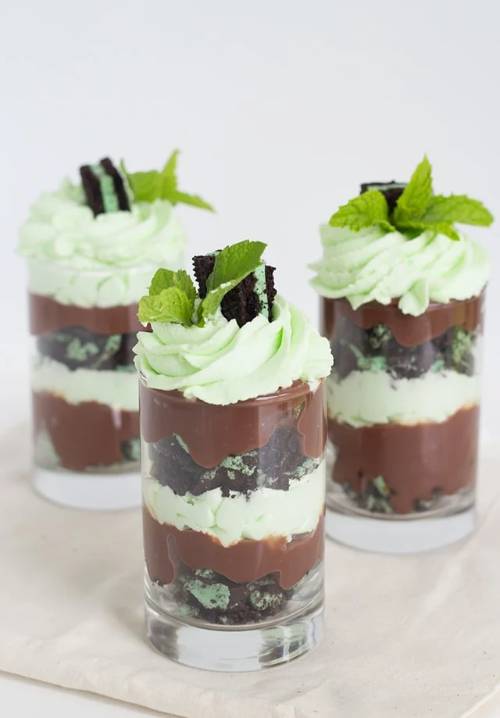 Mint Chocolate Cookie Trifles