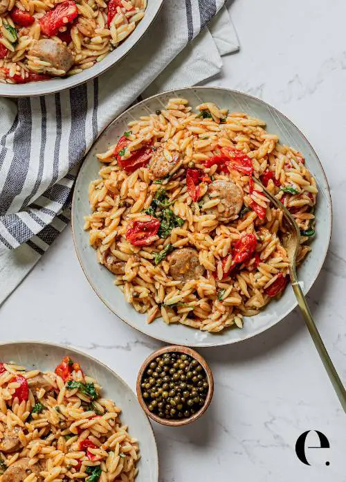1-Pot Orzo with Chicken Sausage