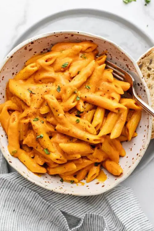 Roasted Red Pepper Chickpea Pasta
