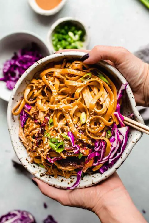 20-minute Peanut Noodles with chicken