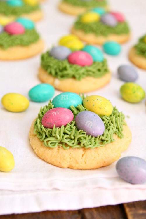 Easter Grass Sugar Cookies with M&M’S Eggs