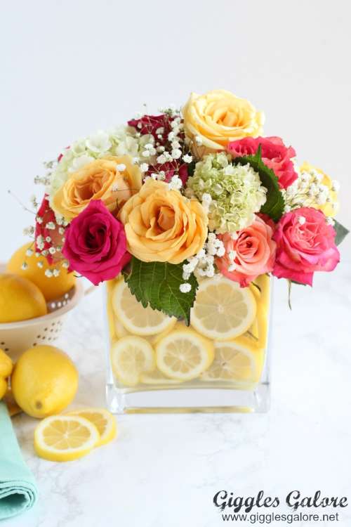 Colorful Spring Lemon Flower Arrangement