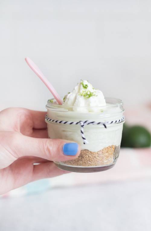 No Bake Key Lime Cheesecakes in a Jar
