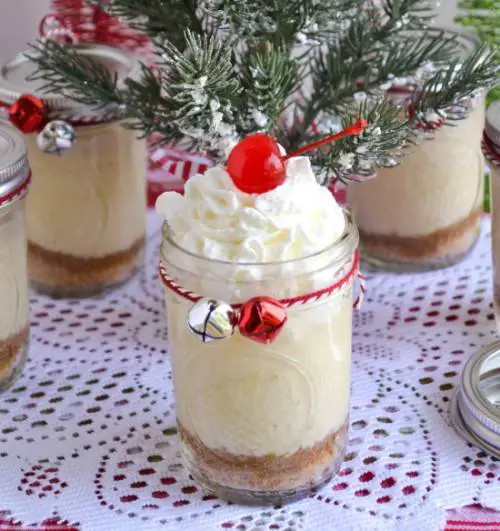 Holiday Eggnog Cheesecake in a Jar