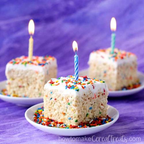 Birthday Cake Rice Krispie Treats