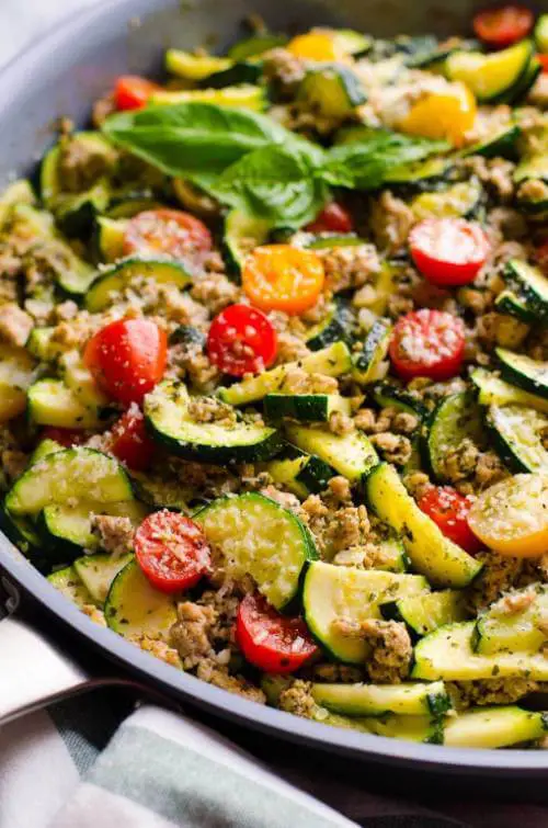 Low Carb Ground Turkey and Zucchini Skillet