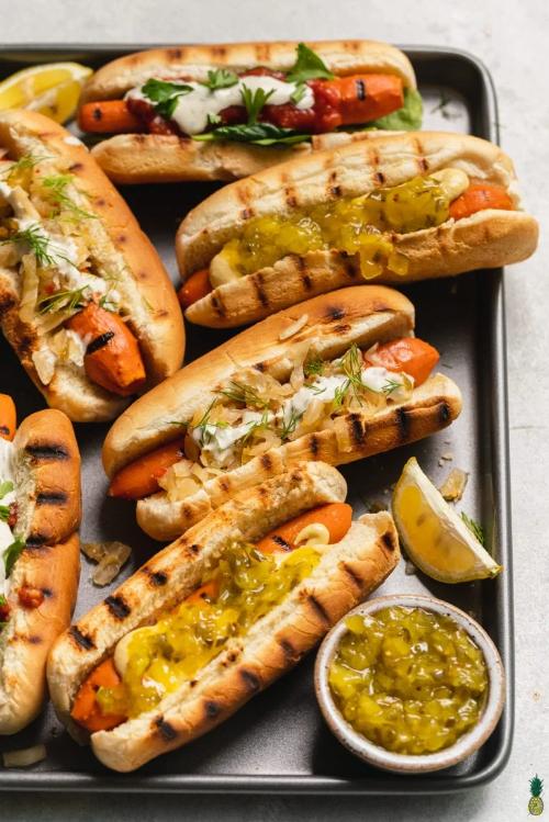 Grilled Carrot Hot Dogs
