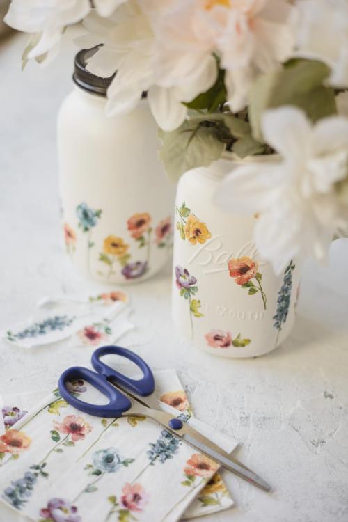 DIY Floral Mason Jar Vase Idea
