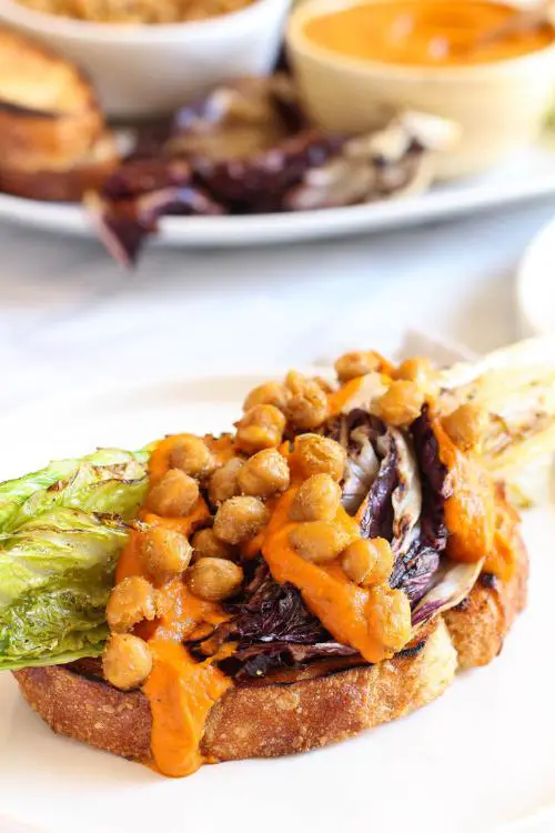 Grilled Romaine & Radicchio Salad with Charred Carrot Dressing