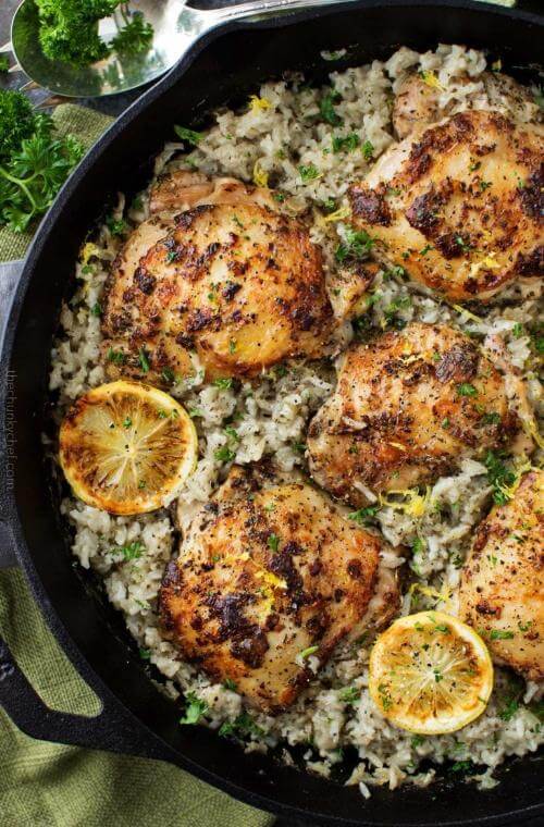 One Pan Greek Lemon Chicken and Rice