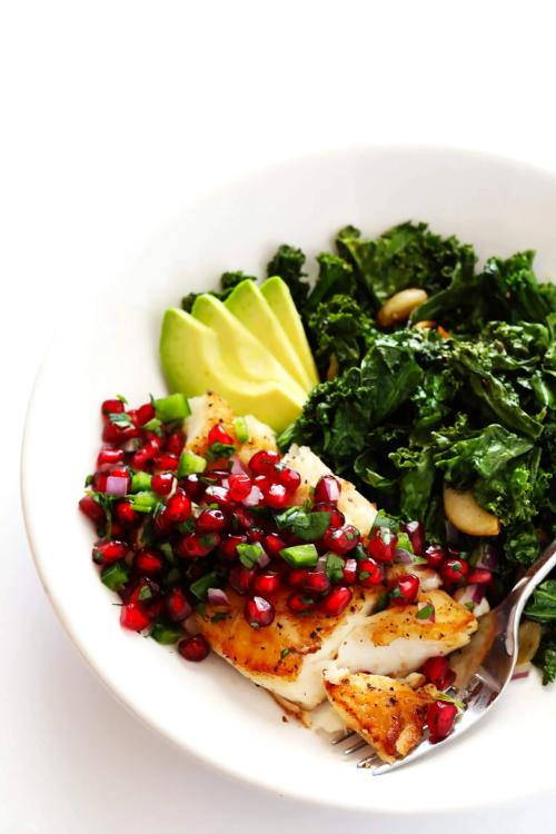 Pan-Seared Fish with Pomegranate Salsa