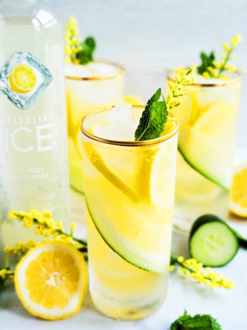 Sparkling Cucumber Mint Lemonade Mocktail