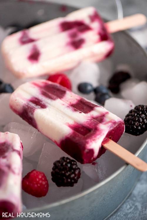 Berries and Cream Popsicles