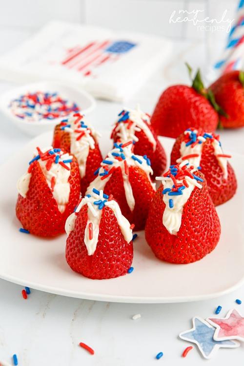 Strawberries Stuffed with Cheesecake Filling