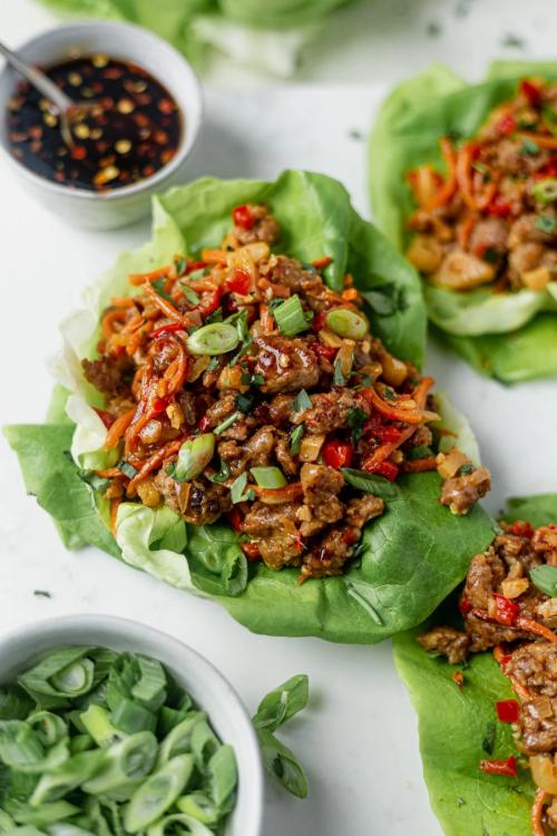 Sweet And Spicy Pork Lettuce Wraps