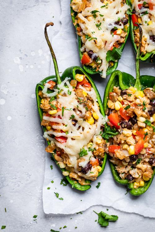 Grilled Vegan Stuffed Poblano Peppers