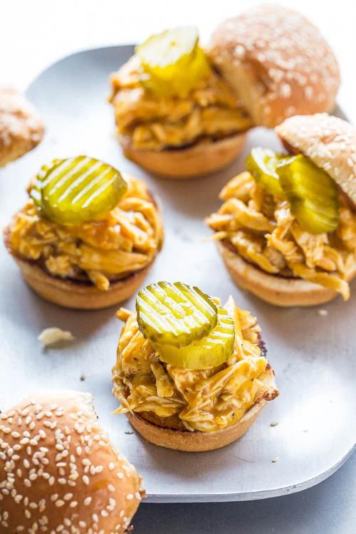 Beer And Bourbon Barbecue Chicken Sliders