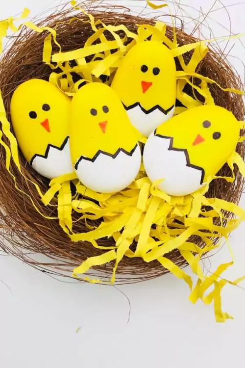 Easter rock painting – little chicks