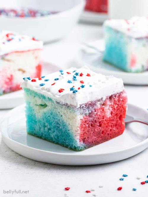 Red White Blue Jello Poke Cake