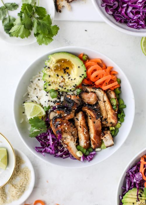 Sesame Soy Chicken With Coconut Rice