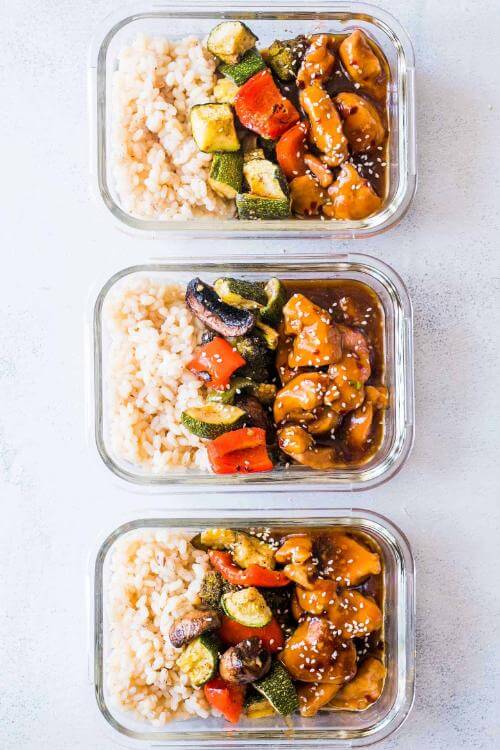 Teriyaki Chicken Stir-Fry Meal Prep Lunch Boxes