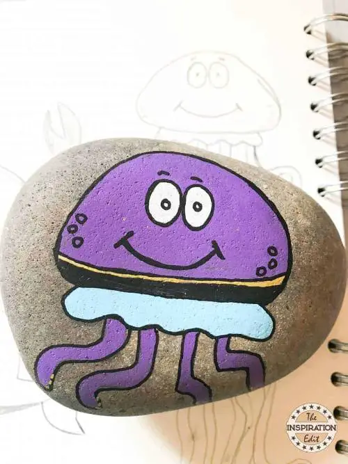 Jellyfish Rock Stone Painting Craft