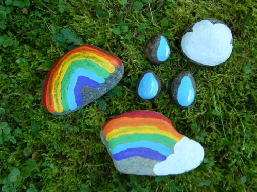 DIY Rainbow Painted Rocks