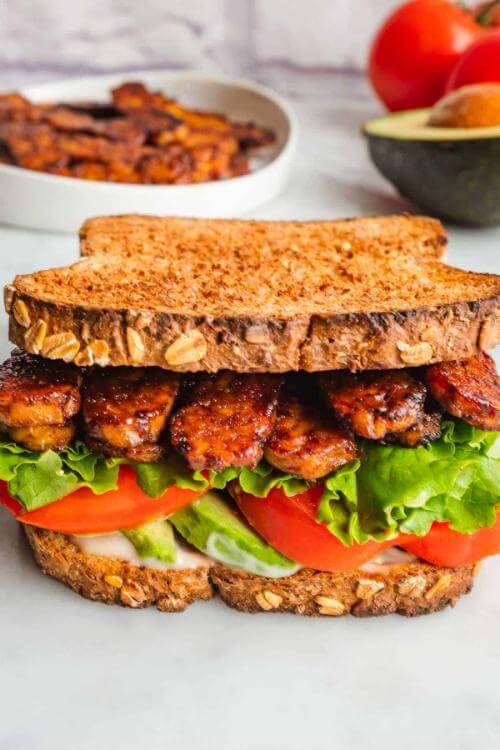 High-protein Plant-Based Tempeh Sandwich