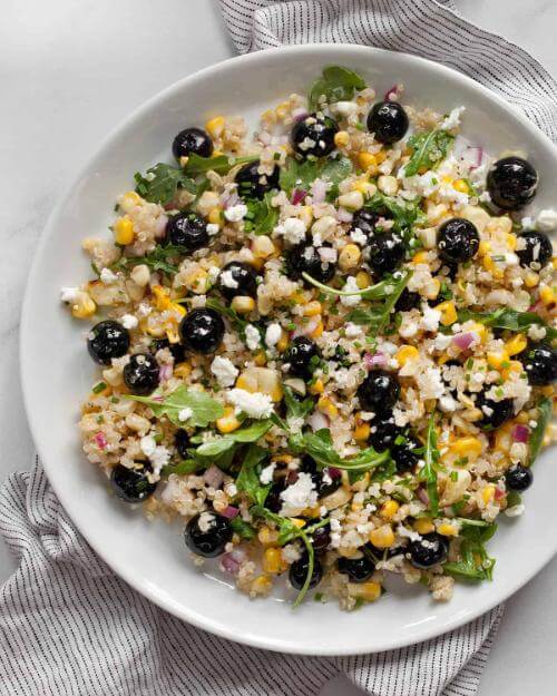 Blueberry Salad with Grilled Corn