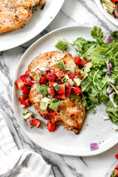 Grilled Chicken Breast with Strawberry Avocado Salsa