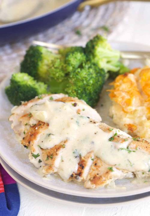 Pan Seared Chicken Breast with Garlic Parmesan Sauce