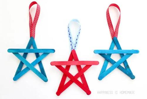 4th of July Popsicle Stick Star