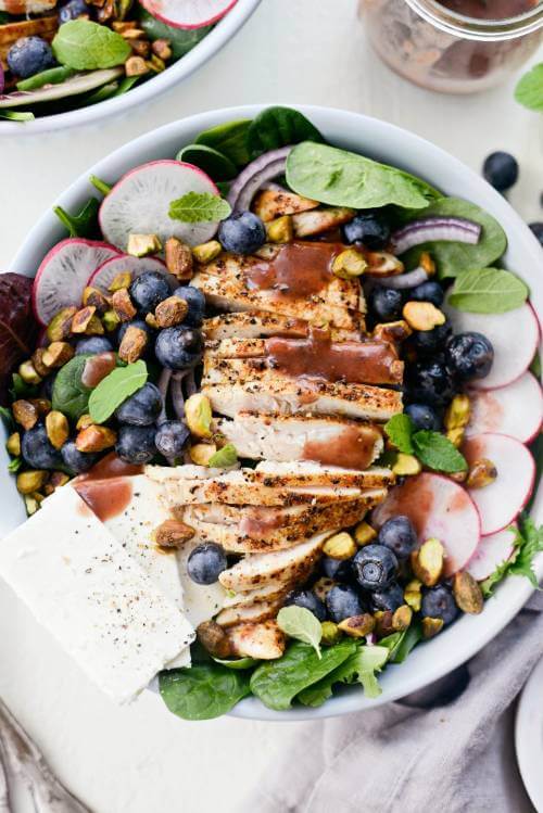 Chicken Blueberry Feta Salad With Pomegranate Jam Vinaigrette