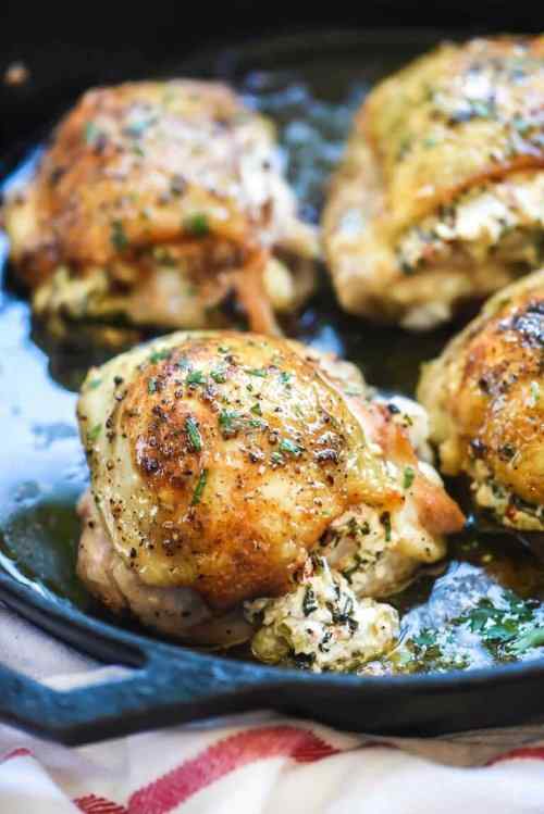 Stuffed Chicken Thighs with Spinach and Goat Cheese