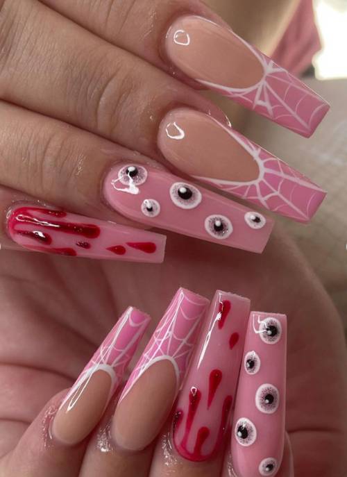 spooky eyes nails