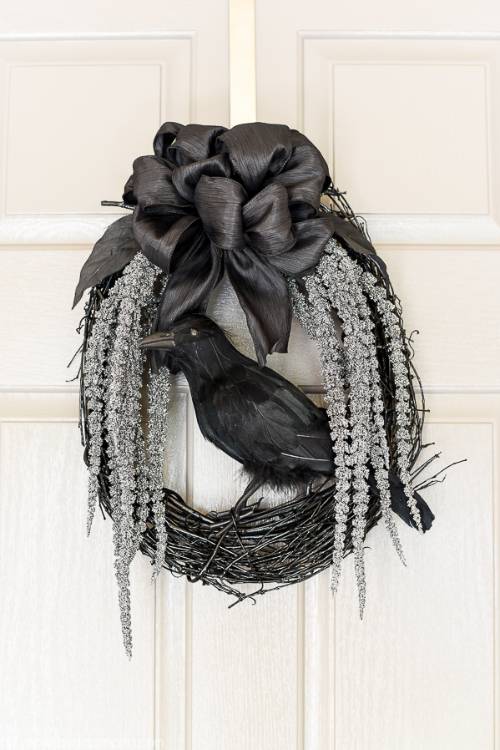 DIY Black Crow Wreath