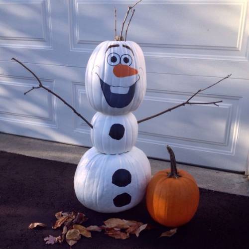 Olaf painted pumpkin