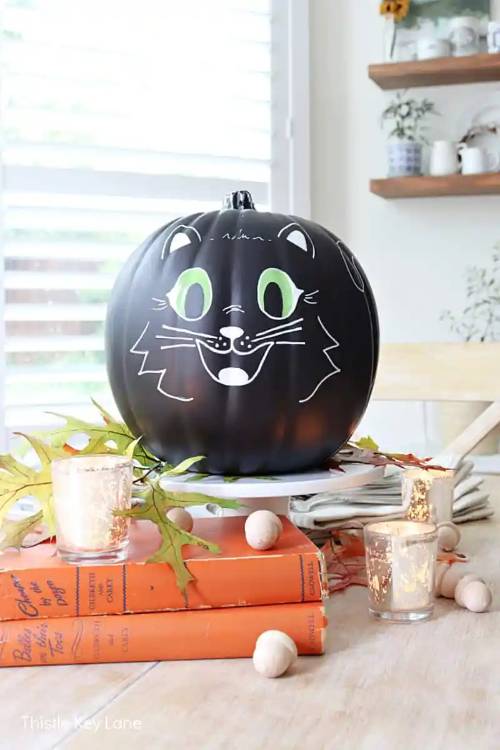Black Cat Pumpkin For Halloween