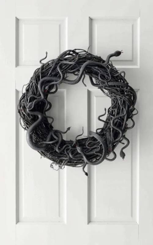 DIY Spooky Snake Wreath