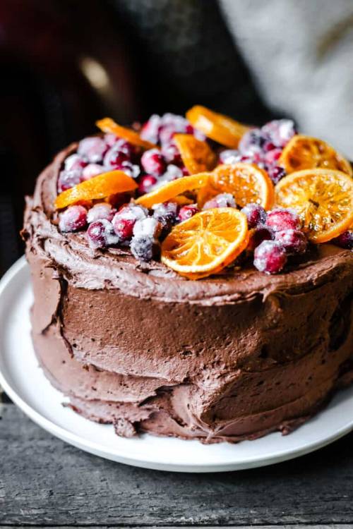 Chocolate Cranberry & Clementine Cake