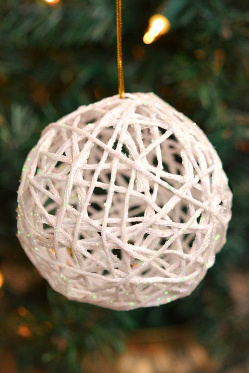 Glitter Ball Yarn Ornaments