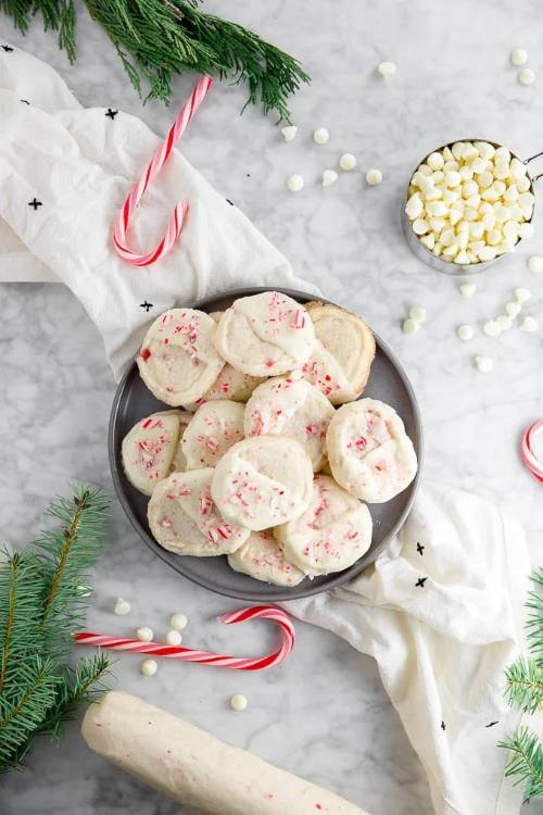 White Chocolate Peppermint Icebox Cookies