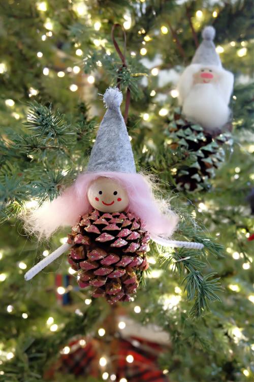 forest gnome pinecone christmas ornaments