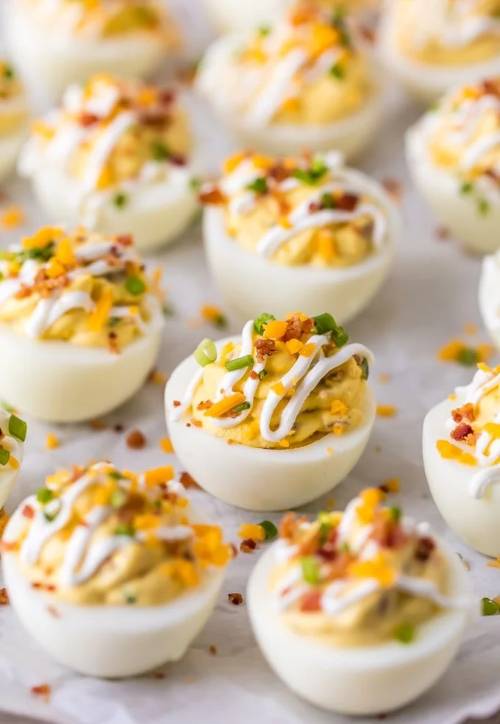 Loaded Deviled Eggs with Bacon