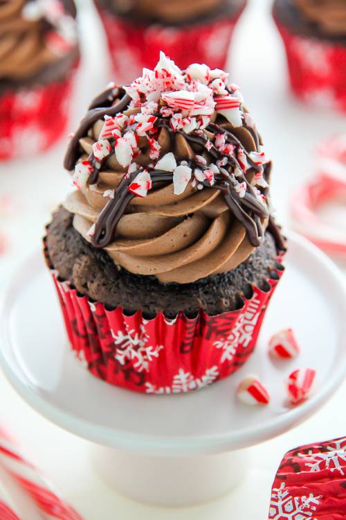 Peppermint Mocha Chocolate Cupcakes