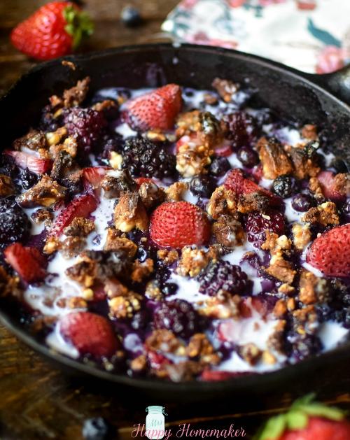 Berries & Cream Breakfast Crisp