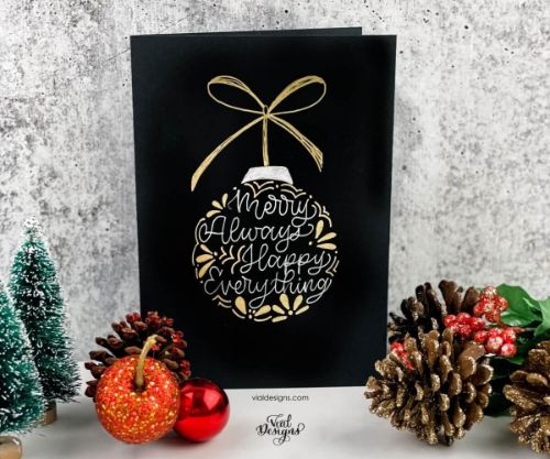 Ornament Hand-lettered Holiday Card